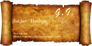Gajer Ibolya névjegykártya